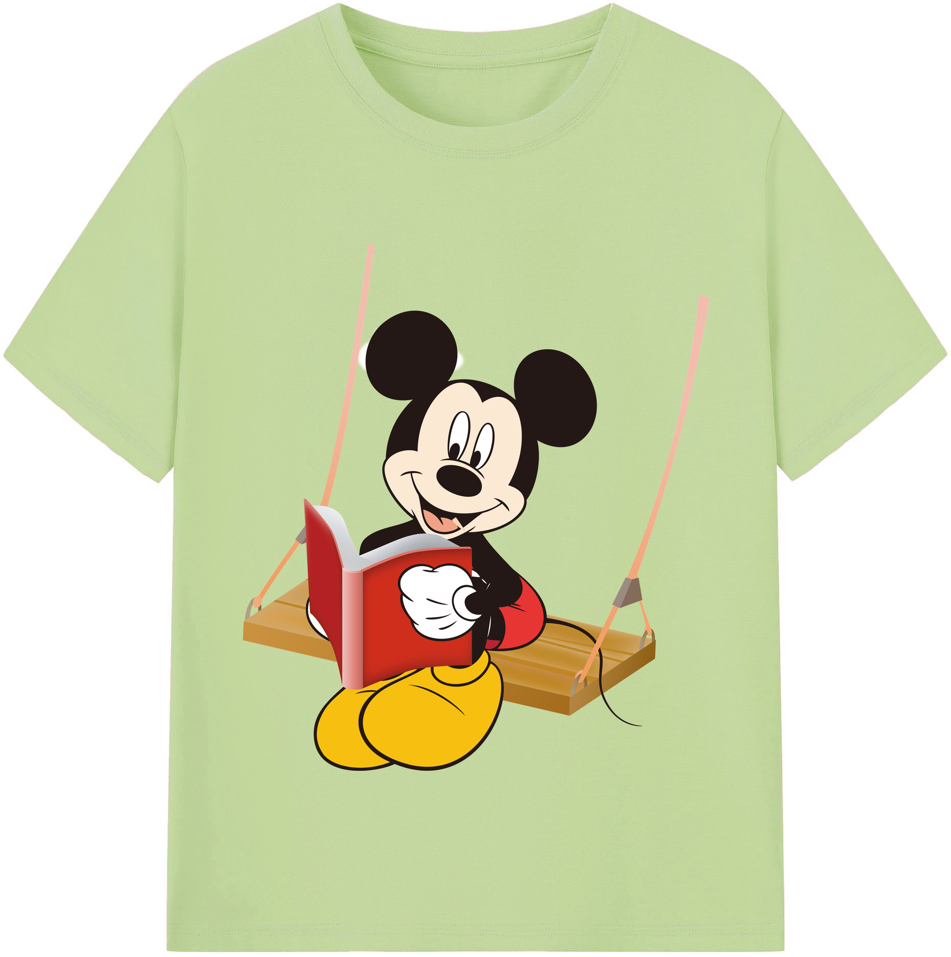 （画像用） ミッキーマウス Mickey Mouse 綿100％半袖Tシャツ（フロントプリント）